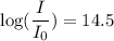 \log(\dfrac{I}{I_{0}})=14.5