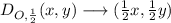 D_{O,\frac{1 }{2}}(x,y) \longrightarrow (\frac{1 }{2 }x, \frac{1 }{2 }y)