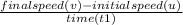 \frac{final speed (v) - initial speed(u)}{time (t1)}