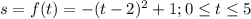 s=f(t)=-(t-2)^2+1;0\leq t\leq 5