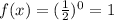 f(x)=(\frac{1}{2})^0=1