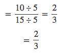 show how the gcf of the numbers 10 and 15 can be used to reduce the fractions