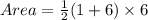 Area=\frac{1}{2}(1+6)\times 6