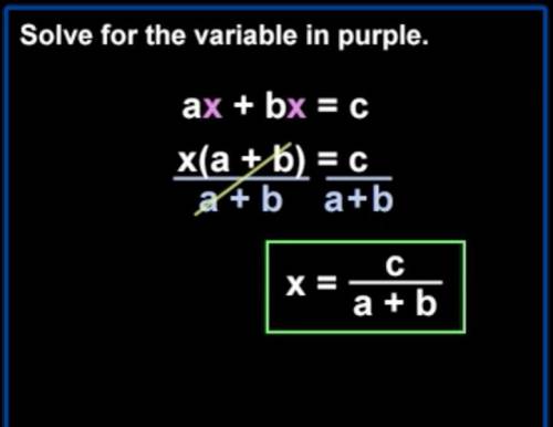 Solve the equation for x. ax+bx=c