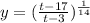 y=(\frac{t-17}{t-3})^{\frac{1}{14}}
