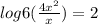 log6 (\frac{4x^{2} }{x} )= 2