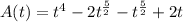A(t)=t^{4}-2t^{\frac{5}{2}}-t^{\frac{5}{2}}+2t