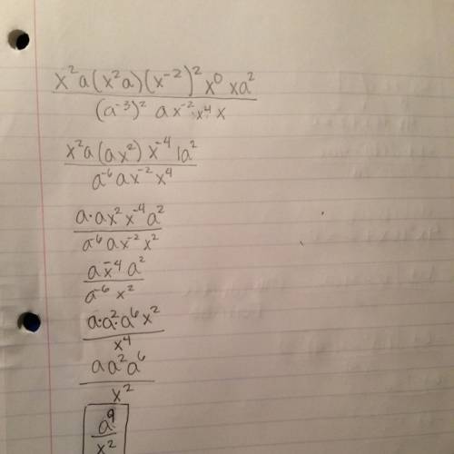 Simplify and write the answer with all exponents positive