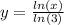 y=\frac{ln(x)}{ln(3)}