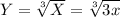 Y=\sqrt[3]{X}=\sqrt[3]{3x}