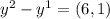 y^2-y^1=(6,1)