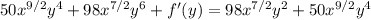 50x^{9/2}y^4+98x^{7/2}y^6+f'(y)=98x^{7/2}y^2+50x^{9/2}y^4