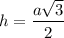 h=\dfrac{a\sqrt3}{2}