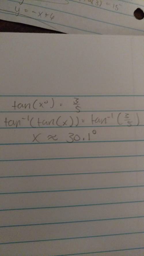 If tan x°= 3/5 whats x? 31.029.110.559.0