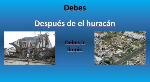 Create a public service announcement in spanish on severe weather procedures to encourage the commun