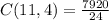 C(11,4)=\frac{7920}{24}
