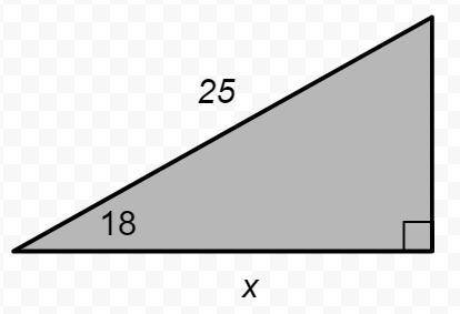 What is the value of x in the triangle? enter your answer in the box. round your final answer to the