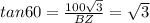 tan60=\frac{100\sqrt{3} }{BZ}=\sqrt{3}