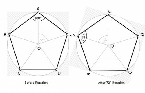 Through which angle of rotation does the image of a regular pentagon coincide with its preimage?  a