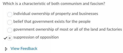 Which is a characteristic of both communism and fascism
