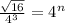 \frac{\sqrt{16}}{4^3}=4^n