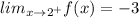 lim_{x\rightarrow 2^+}f(x)=-3