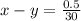 x-y=\frac{0.5}{30}