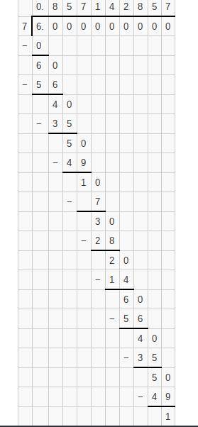 The fraction 6/7 converts to a decimal number, and 16/25 converts to a decimal number.