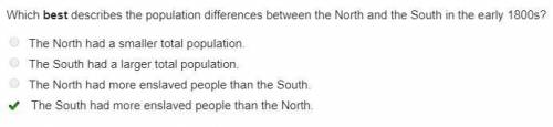 Which best describes the population differences between the north and the south in the early 1800s?