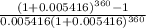 \frac{(1+0.005416)^{360}-1}{0.005416(1+0.005416)^{360}}