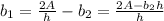 b_ {1} = \frac {2A} {h} -b_ {2} = \frac {2A-b_ {2} h} {h}\\