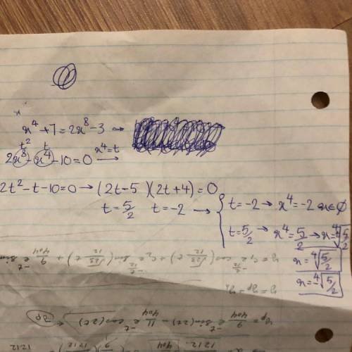 4^x+7 = 8^2x-3 solve each equation showing work