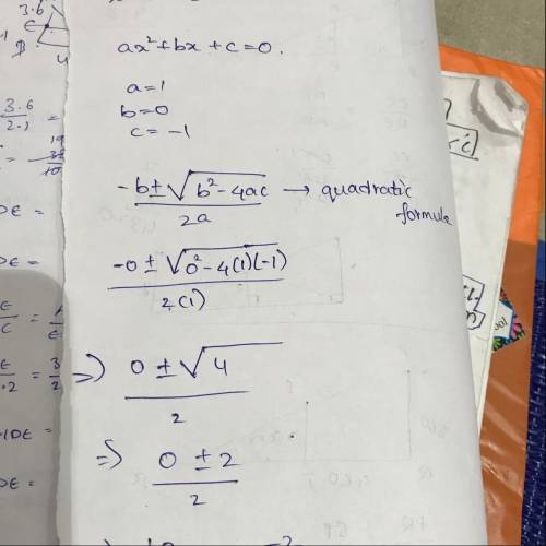 Solve x^2-1=0 using quadratic formula