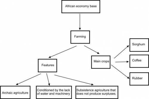 Use a flow chart to trace the main events that followed the development of agriculture on the africa