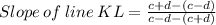 Slope\:of\:line\:KL=\frac{c+d-(c-d)}{c-d-(c+d)}