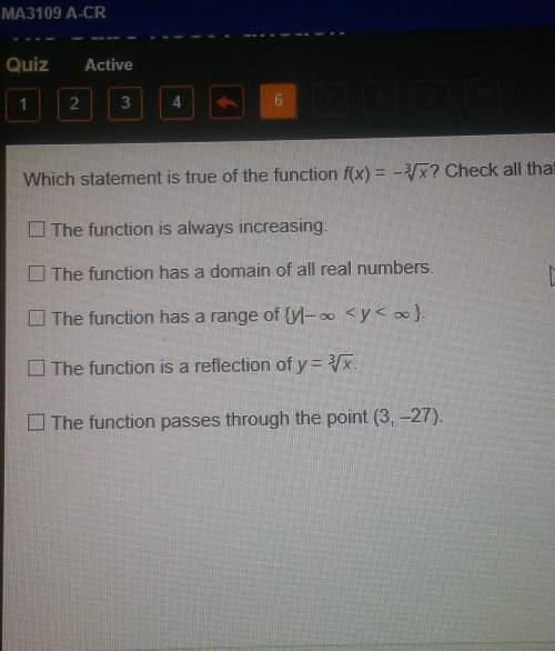 Which statement is true of the function f(x) = ^-3 sqr rt of x. check all that apply.