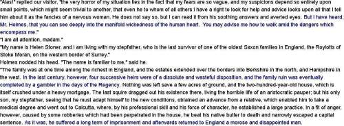 Select the correct text in the passage. which sentence in this excerpt from sir arthur conan d