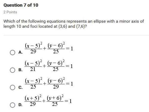 Which of the following equations represents an ellipse with a minor axis of length 10 and foci locat