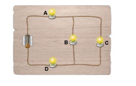 Examine the lightbulbs in the circuit below. write a sentence explaining what would happen if lightb