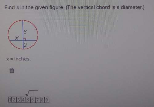 Ruhsatfind x in the given figure. (the vertical chord is a diameter.)x = inches