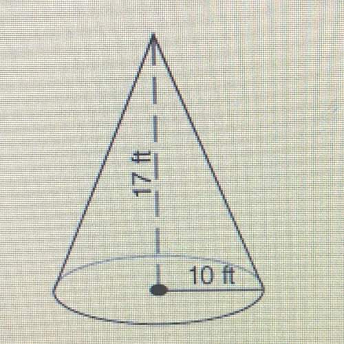 What is the volume of the cone? (use 3.14 for pi) 5,338ft^3 335.87ft^3 1,06