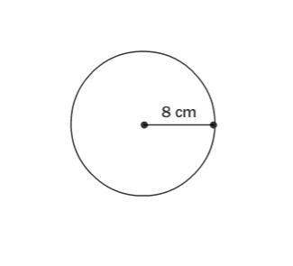 Find the circumference of the circle. use π ≈ 3.14. 8 cm 50.24 cm 200.96 cm 16 cm