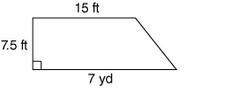 What is the area of the following trapezoid in square feet? 135 ft2 165 ft2 82.5 ft2 64.9 ft2