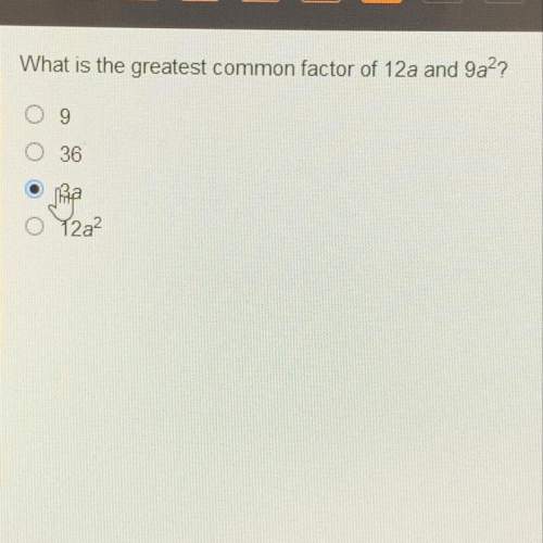 Greatest common factor of 12a and 9a^2