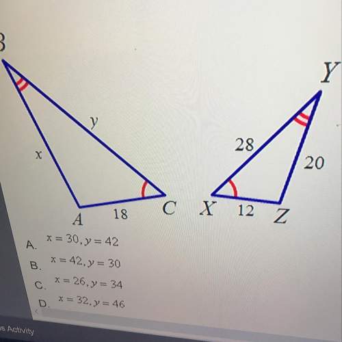 Use the diagram below to solve for x and y.