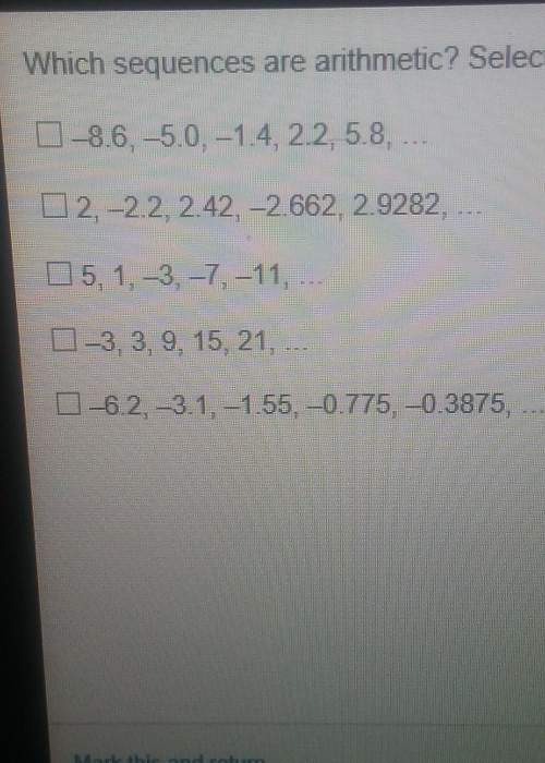 Which sequences are arithmetic? select three options