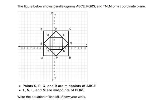 (! ) the figure below shows parallelograms abce, pqrs, and tnlm on a coordinate plane. points s, p,