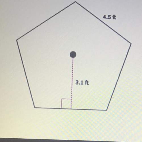 Find the area of a regular pentagon with an apothem of 3.1ft and a side length of 4.5ft. round your