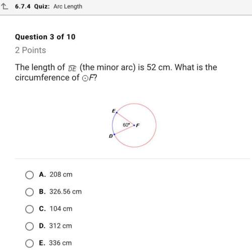 The length of de (the minor arc) is 52 cm. what is the circumference of f?