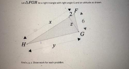 Let triangle fgh be a right triangle with right angle g and an altitude as !
